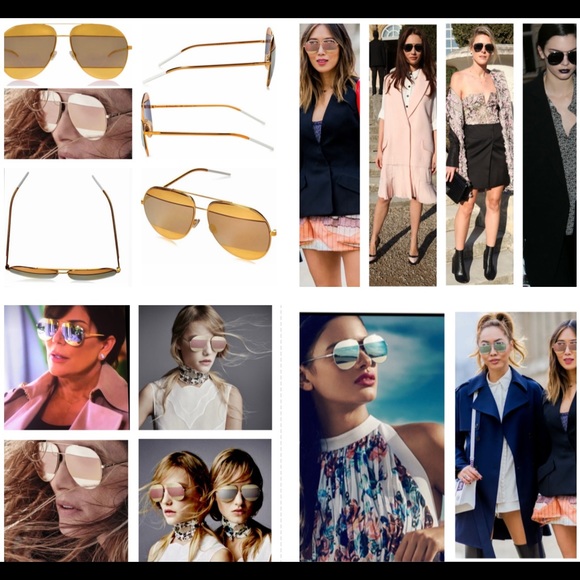 CHRISTIAN DIORSPLIT YELLOW GOLD &GREY MIRRORED LENSES WITH MONOGRAMED SUNNIES - Picture 10 of 16